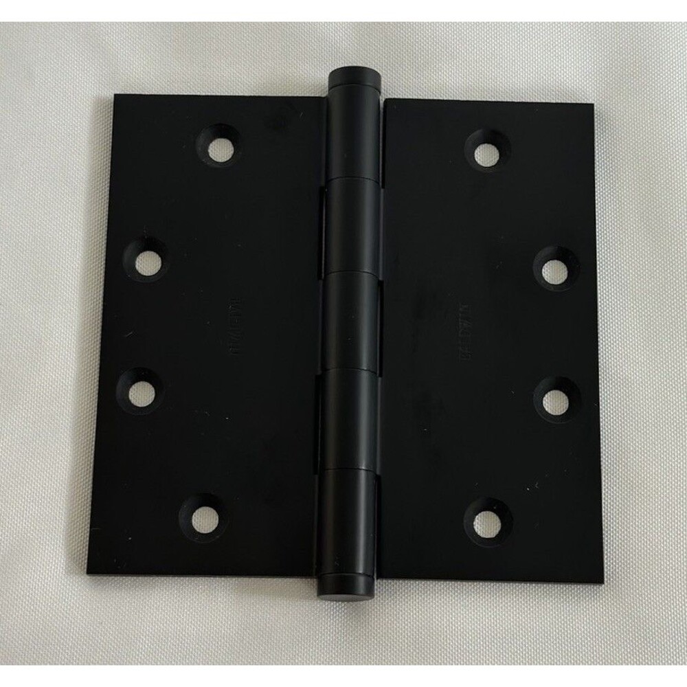 Baldwin Hinge 1045.190.I SQ 4.5IN X 4.5IN Satin Black Button Finials Heavyduty